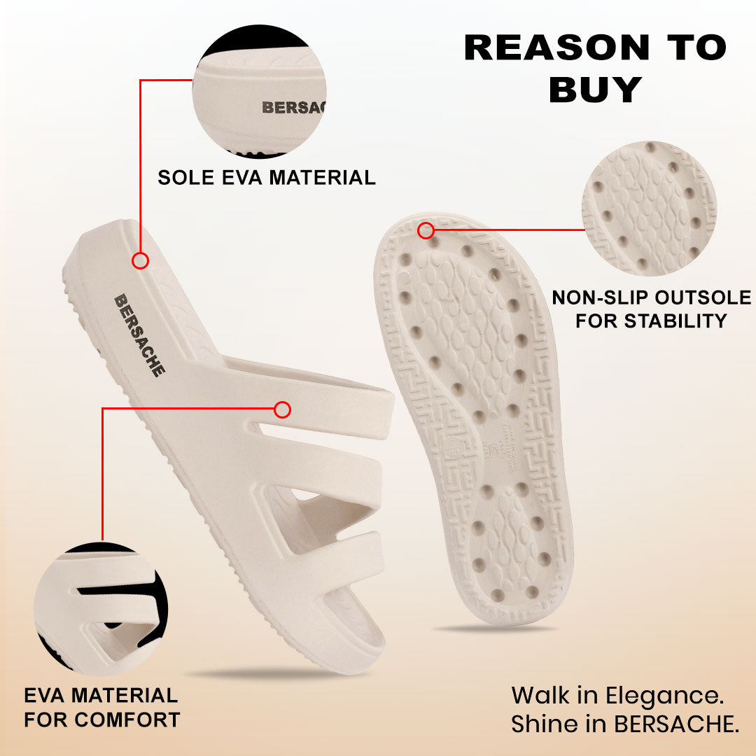 Bersache Extra Soft Classic Casual with Regular wear with Ultra Soft & Flexibility Technology Sandal for Women's-(6311-Beige)