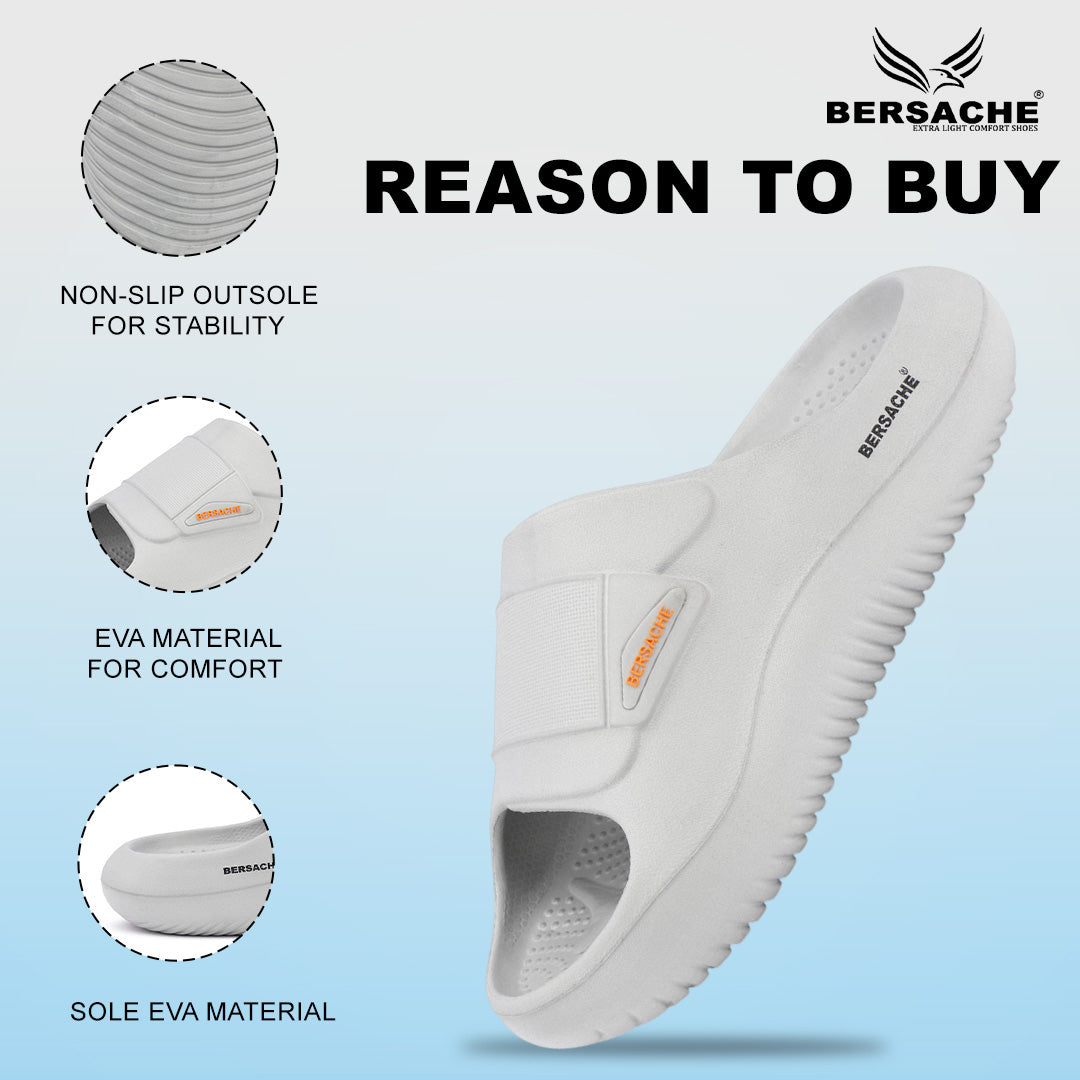 Bersache Extra Soft Classic Casual CHAPPAL with Regular wear with Ultra Soft & Flexibility Technology Slippers for Men's -(6280-Grey)