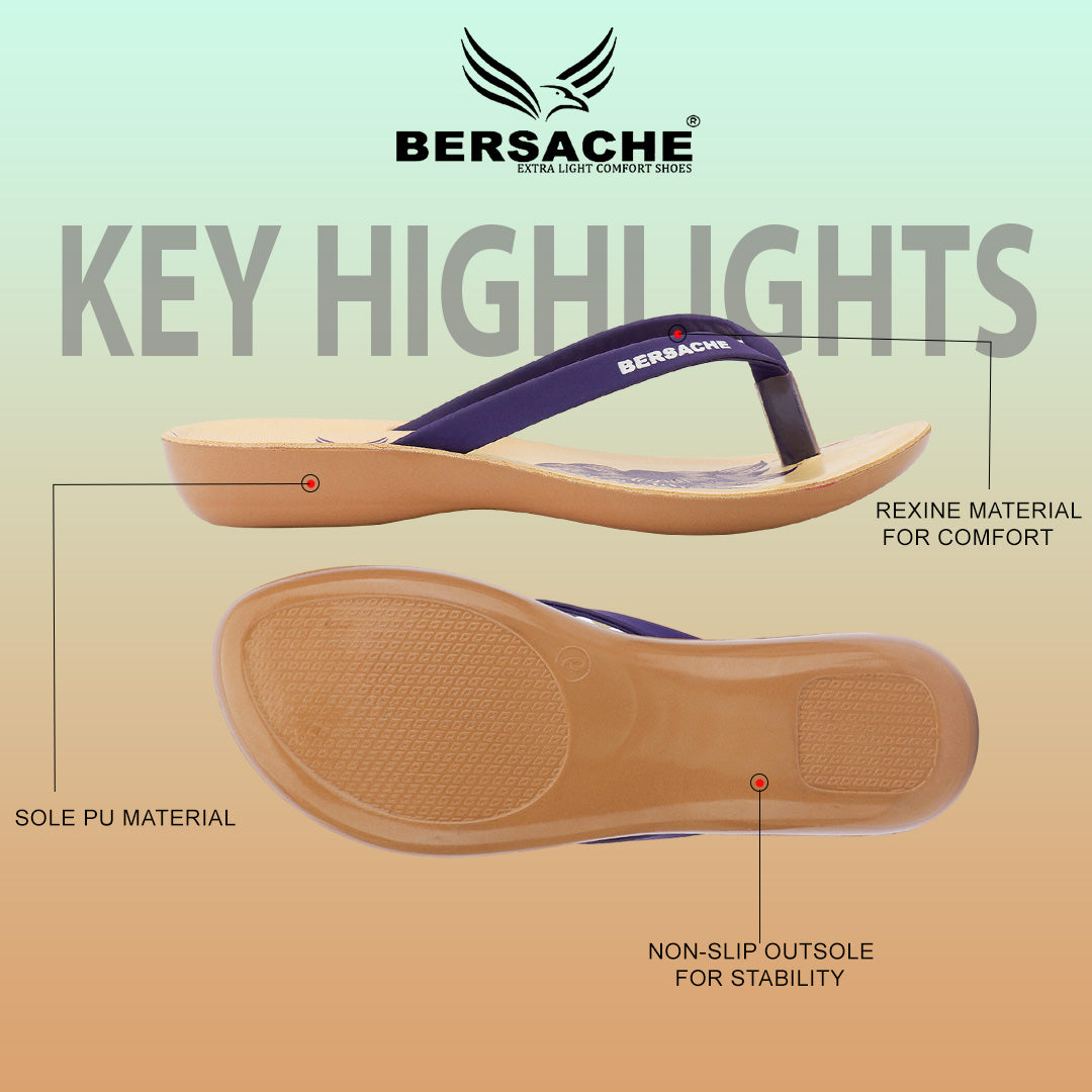 Bersache Extra Soft Classic Casual with Regular wear with Ultra Soft & Flexibility Technology Sandal For Women's/Girl's-Purple-6247