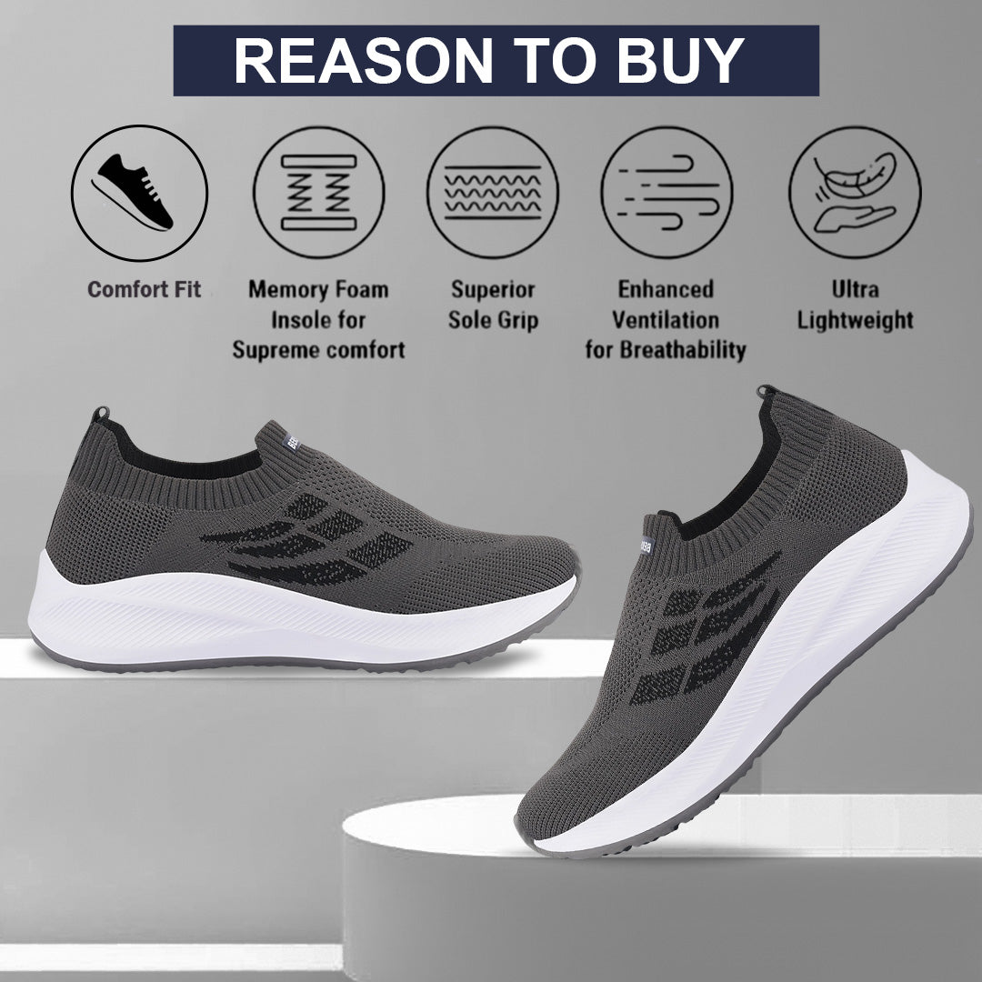 Bersache Premium Sports,Gym, Trending Stylish Running Shoes For Men (8110-Grey)