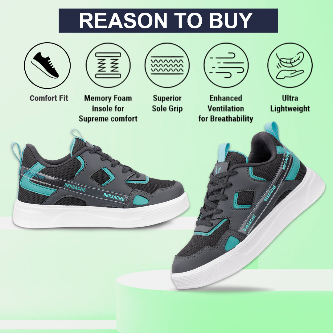 Bersache Premium Sports ,walking,Gym,cricket, Trending Running Shoes For Men's (Black-8127)