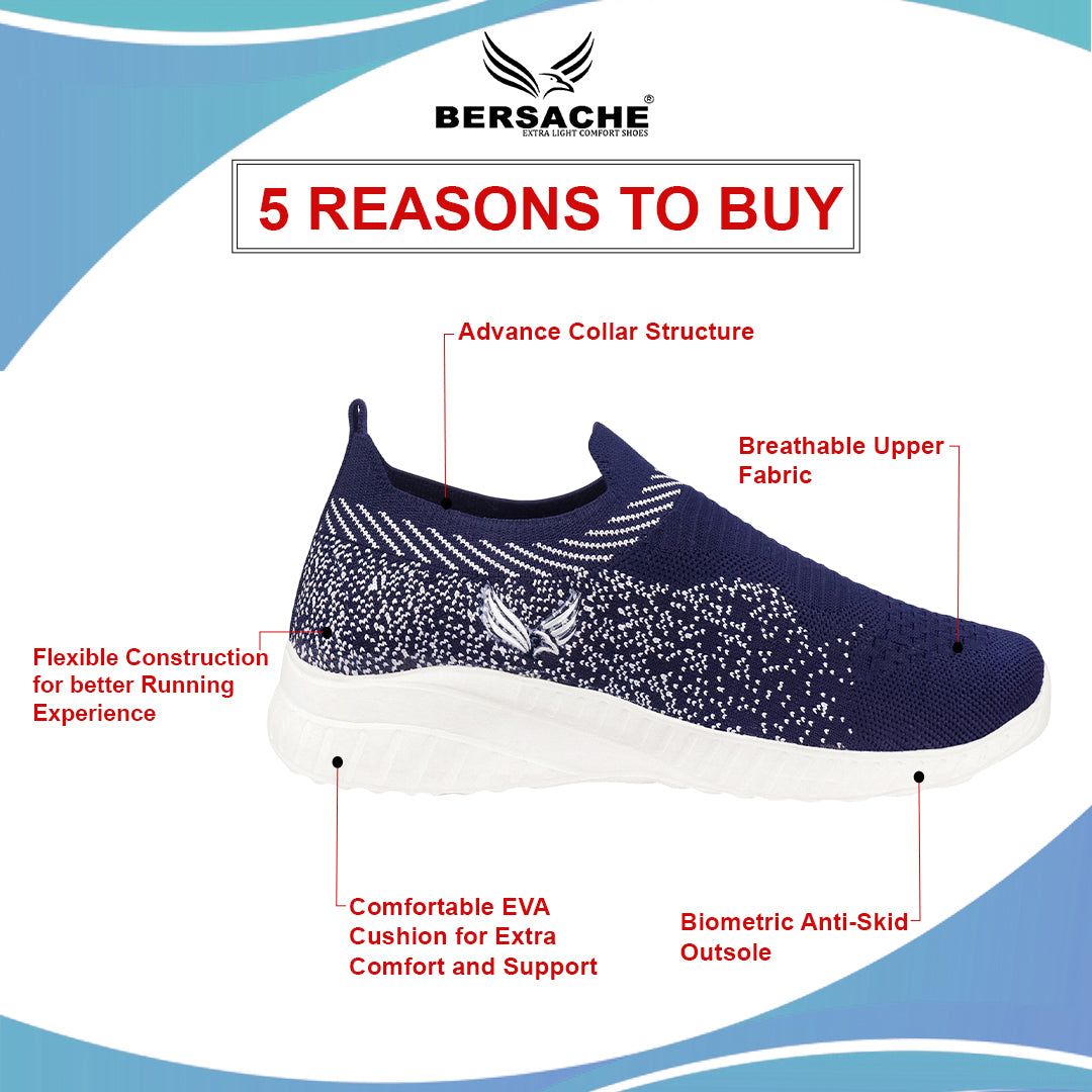 Bersache Casual Sneaker shoe for Women| Soft Cushioned Insole , Slip-Resistance Casuals For Women's-(8171-Blue).