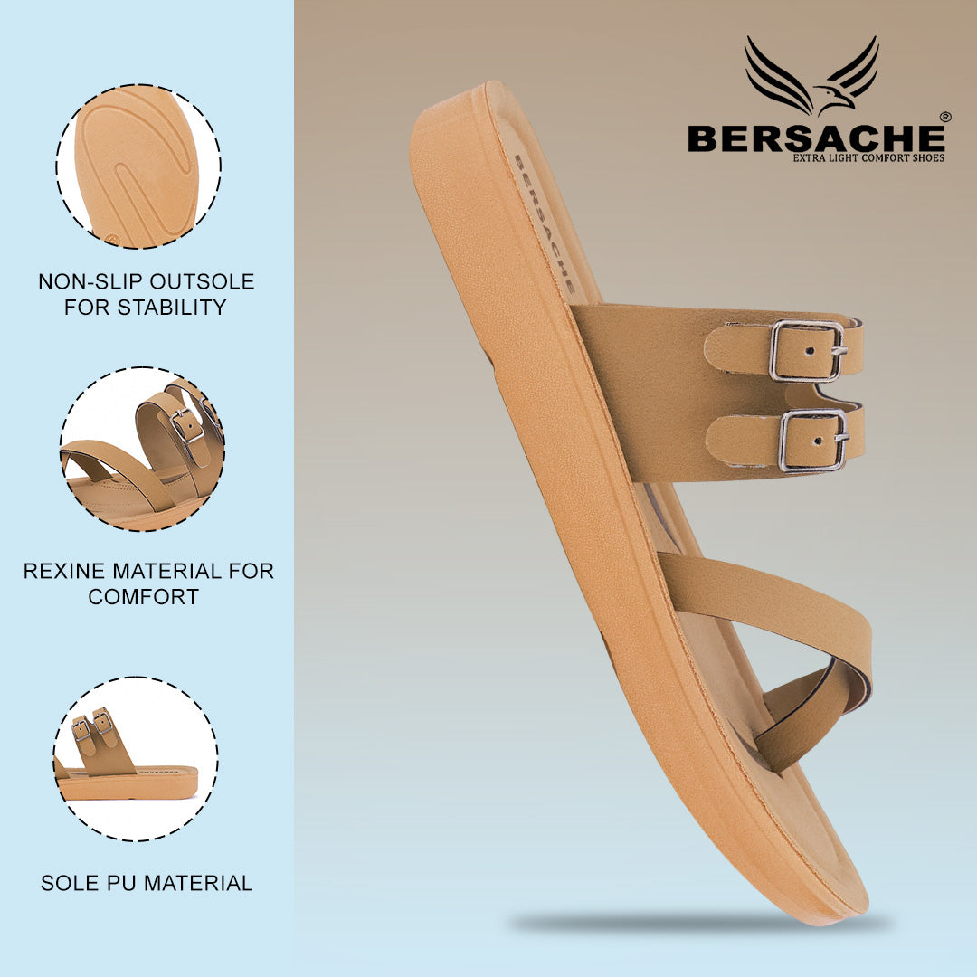 Bersache Extra Soft Classic Casual with Regular wear with Ultra Soft & Flexibility Technology Flip Flop For women's/Girl's-(Beige-6226)