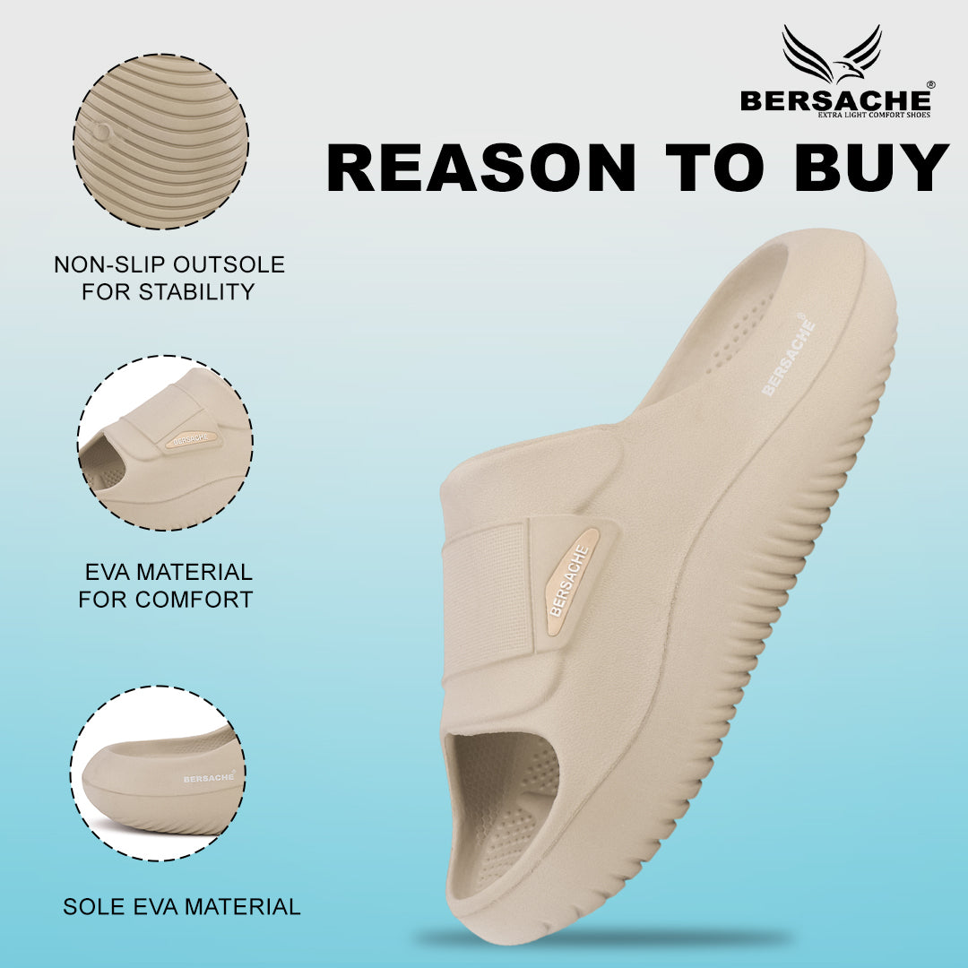 Bersache Extra Soft Classic Casual CHAPPAL with Regular wear with Ultra Soft & Flexibility Technology Slippers for Men's-(6282-Beige)