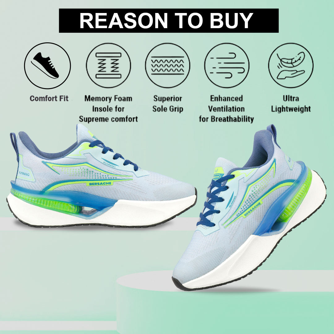 Bersache Premium Sports ,walking,Gym,cricket, Trending Running Shoes For Men's (Blue-White-9216)