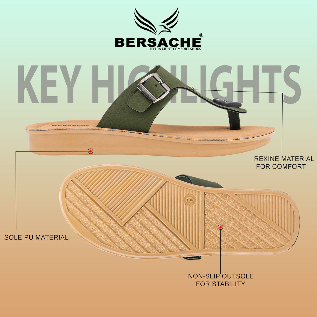 Bersache Extra Soft Classic Casual with Regular wear with Ultra Soft & Flexibility Technology Sandal For Women's/Girl's-Green-6258