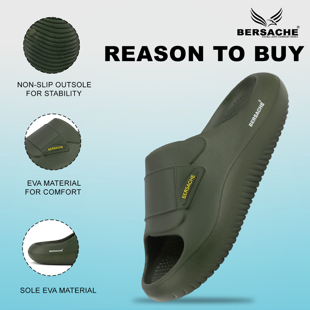 Bersache Extra Soft Classic Casual CHAPPAL with Regular wear with Ultra Soft & Flexibility Technology Slippers for Men's -(6281-Green)