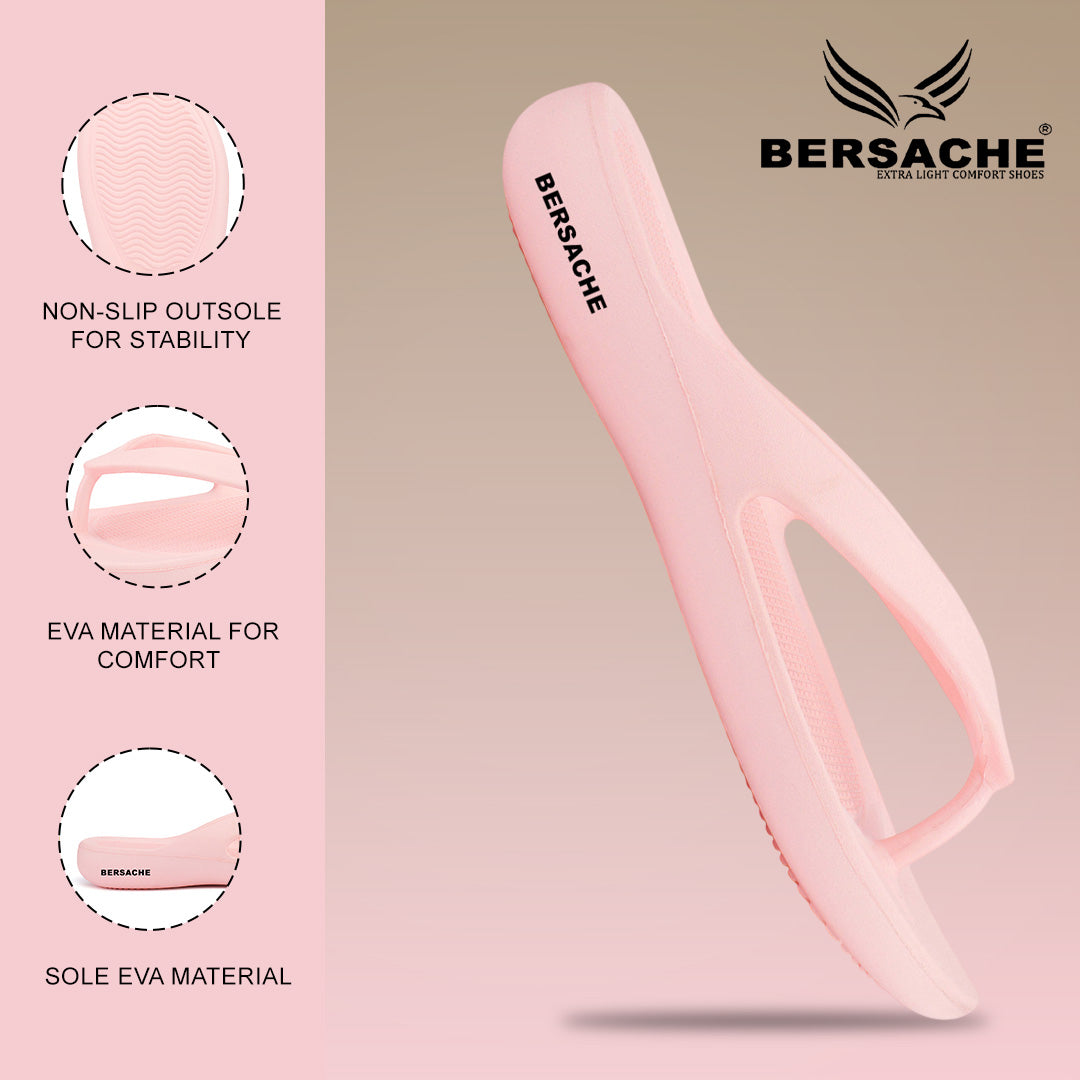 Bersache Extra Soft Classic Casual with Regular wear with Ultra Soft & Flexibility Technology Slipper For Women's & Girl's-(6253-Pink)