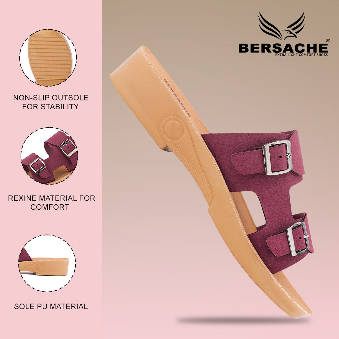 Bersache Extra Soft Classic Casual with Regular wear with Ultra Soft & Flexibility Technology Slipper For Women's & Girl's-Brown-6233