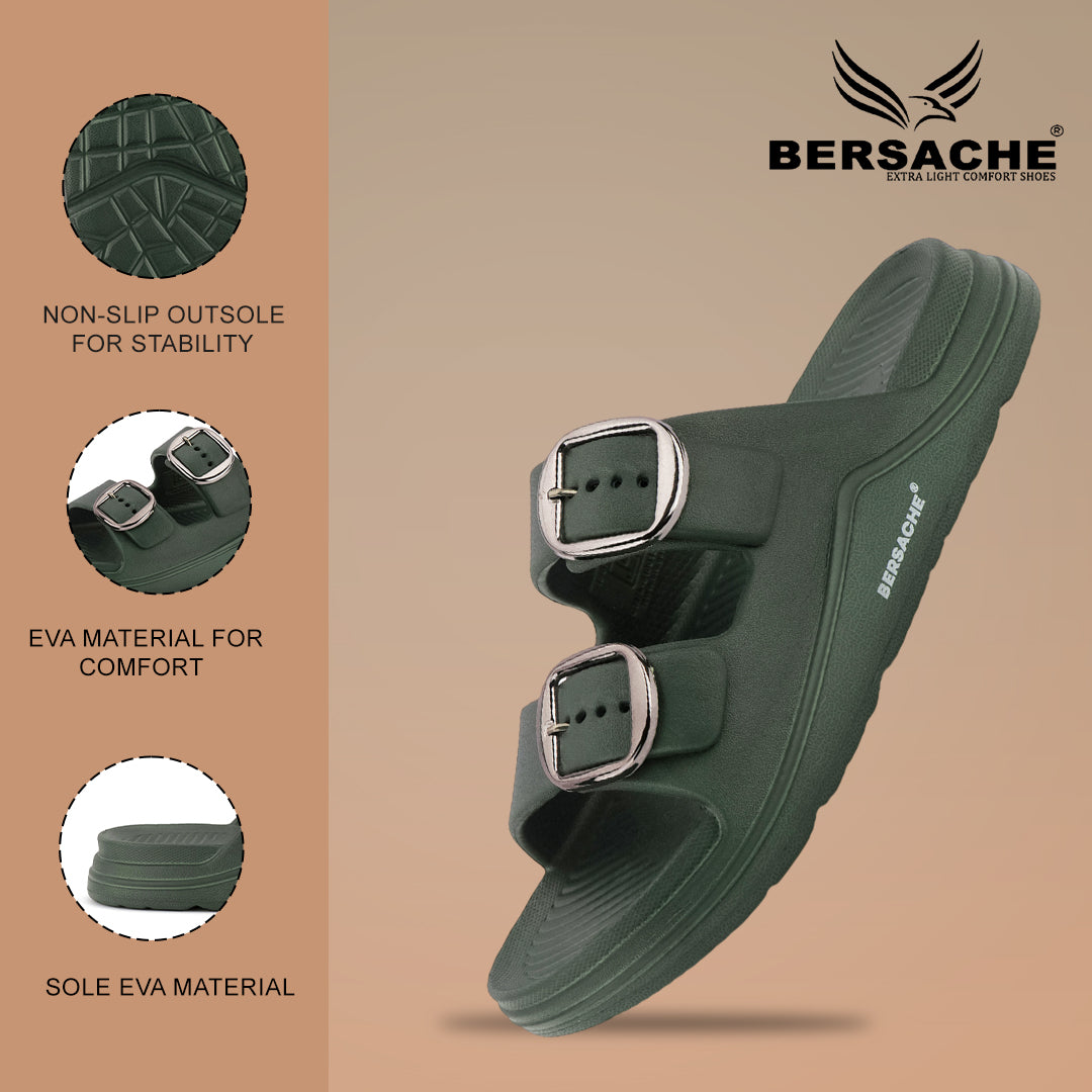 Bersache Extra Soft Classic Casual with Regular wear with Ultra Soft & Flexibility Technology Flip-Flop for Men's-(6284-Green)