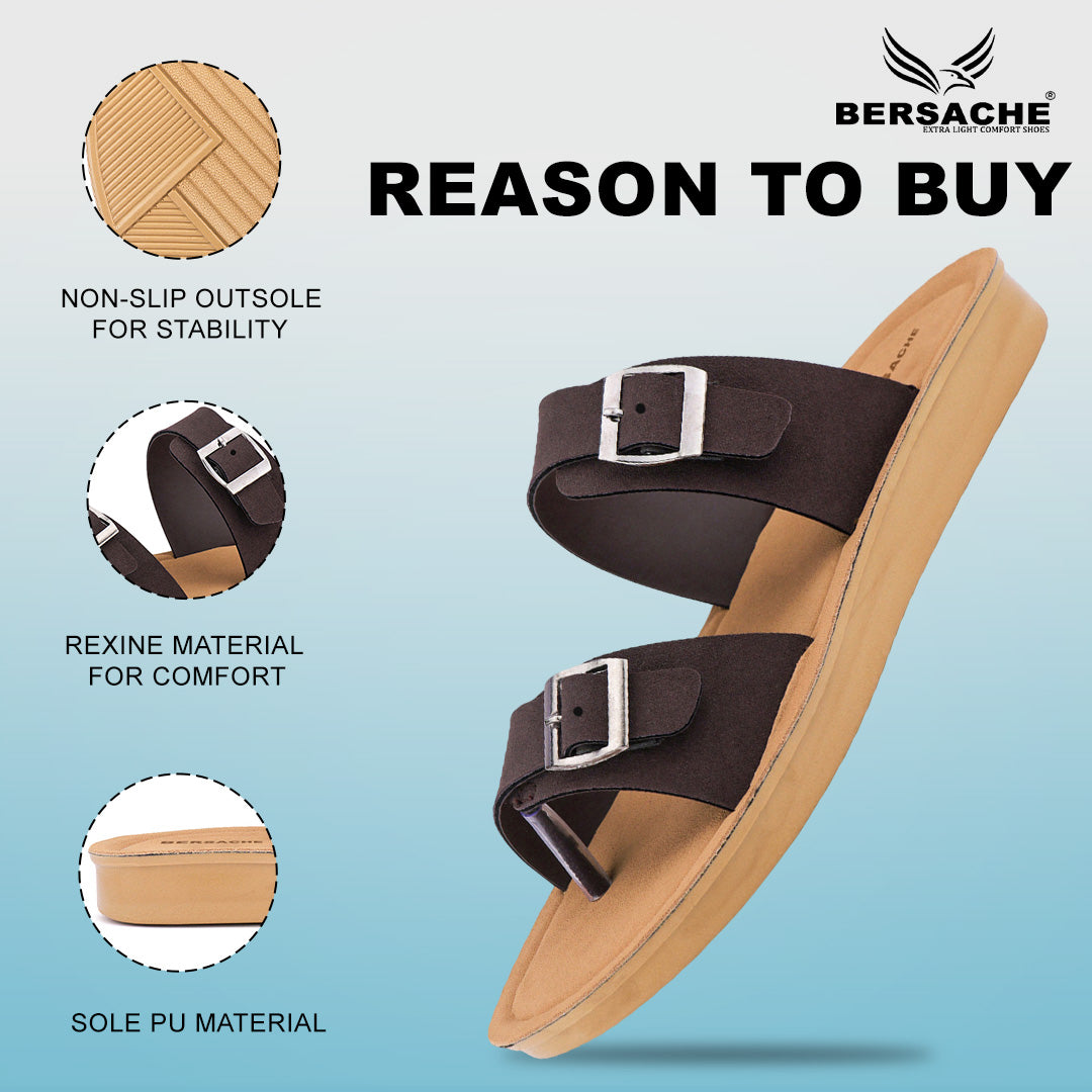 Bersache Extra Soft Classic Casual with Regular wear with Ultra Soft & Flexibility Technology Flip-Flop for Women's & Girl's (6260-Dark-Brown)