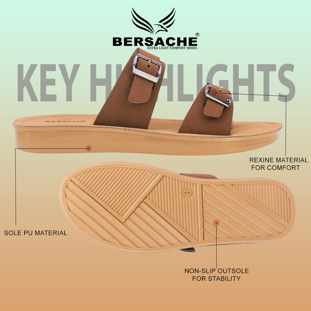 Bersache Extra Soft Classic Casual with Regular wear with Ultra Soft & Flexibility Technology Sandal For Women's/Girl's-Dark-Brown-6261