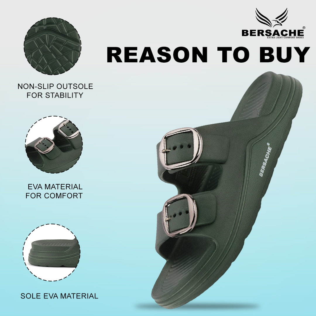 Bersache Extra Soft Classic Casual CHAPPAL with Regular wear with Ultra Soft & Flexibility Technology Slippers for Men's-(6284-Green)