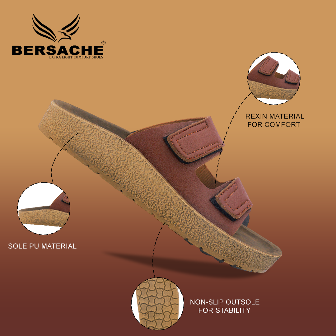 Bersache Extra Soft Classic Casual with Regular wear with Ultra Soft & Flexibility Technology Sandal For Men's & Boy's-Brown-6221