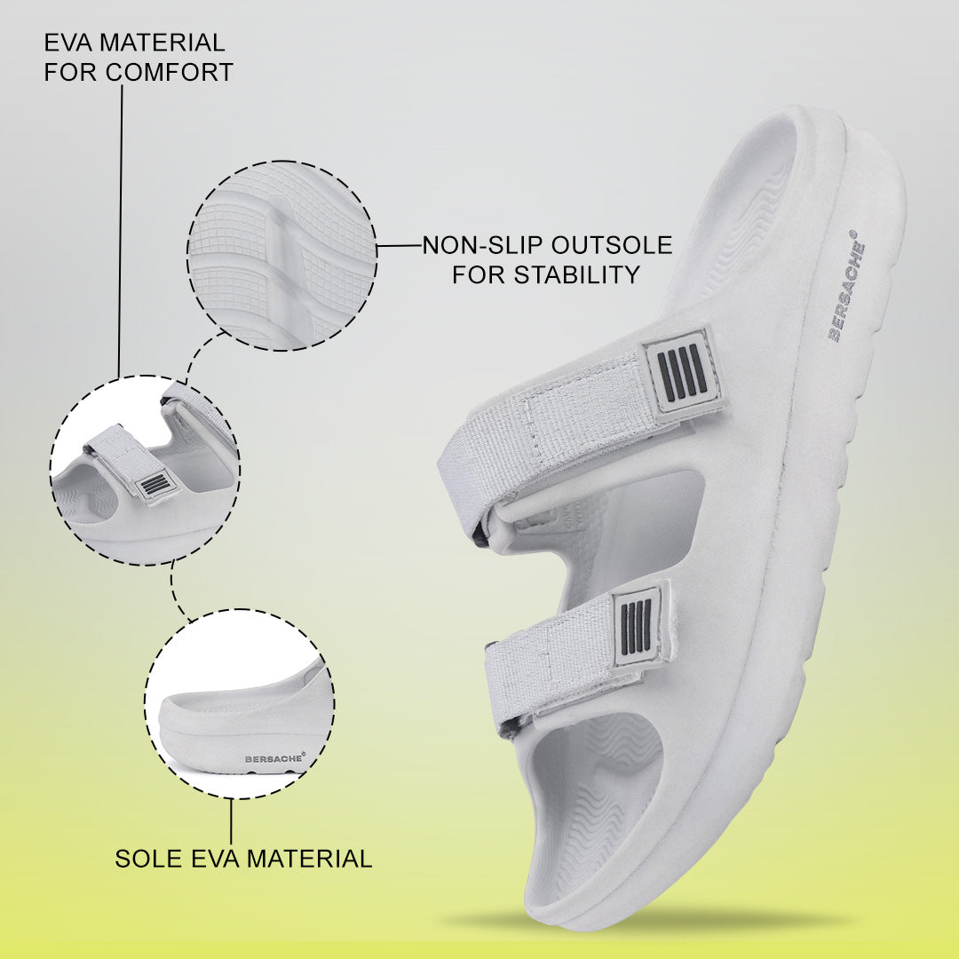 Bersache Extra Soft Classic Casual with Regular wear with Ultra Soft & Flexibility Technology Sandal For Men's & Boy's-(Grey-6286).