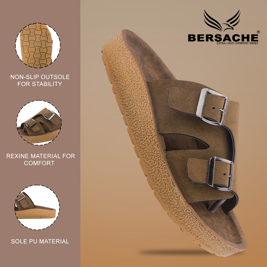 Bersache Extra Soft Classic Casual with Regular wear with Ultra Soft & Flexibility Technology Sandal For Men's & Boy's-Tan-6220