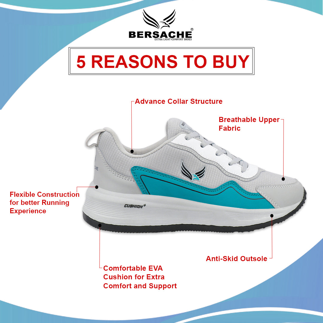 Bersache Casual Sneaker shoe for Men| Soft Cushioned Insole , Slip-Resistance Casuals For Men (Blue-8145)