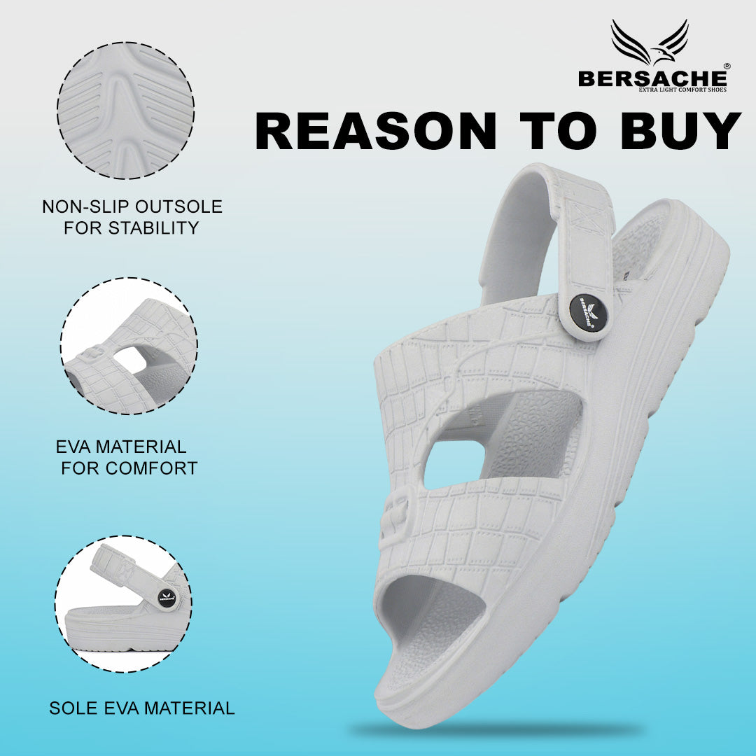 Bersache Extra Soft Classic Casual with Regular wear with Ultra Soft & Flexibility Technology clog For Men's & Boy's-(Grey-6271)