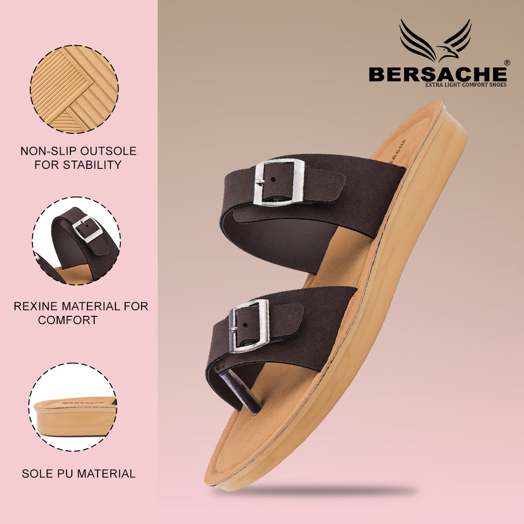 Bersache Extra Soft Classic Casual with Regular wear with Ultra Soft & Flexibility Technology Slipper For Women's & Girl's-(Dark-Brown-6260)