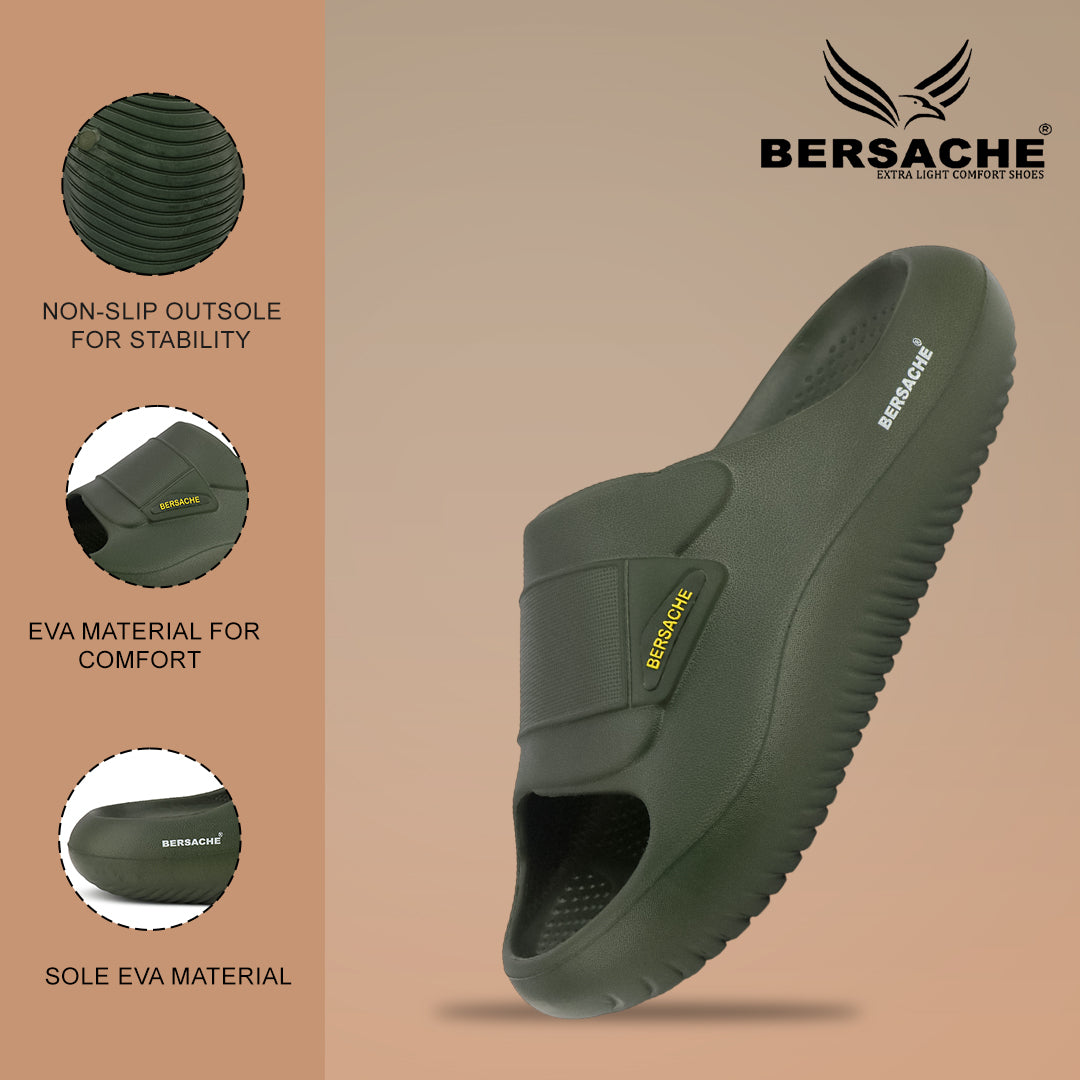 Bersache Extra Soft Classic Casual with Regular wear with Ultra Soft & Flexibility Technology Flip-Flop for Men's-(6281-Green)
