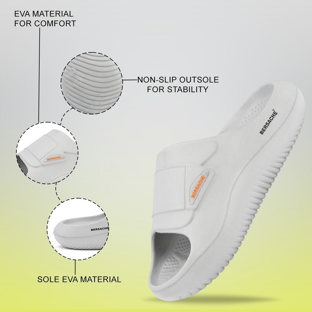 Bersache Extra Soft Classic Casual with Regular wear with Ultra Soft & Flexibility Technology Sandals for Men's-(6280-Grey)