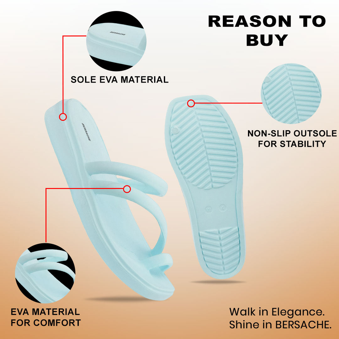 Bersache Extra Soft Classic Casual with Regular wear with Ultra Soft & Flexibility Technology Sandal for Women's-(6303-Blue)