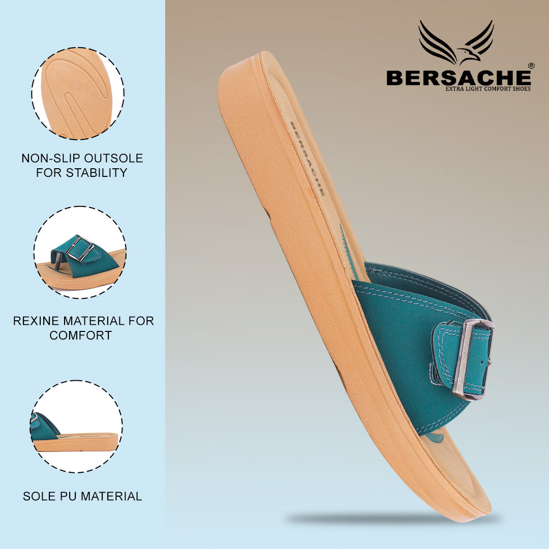 Bersache Extra Soft Classic Casual with Regular wear with Ultra Soft & Flexibility Technology Flip Flop For women's/Girl's-(Green-6228)