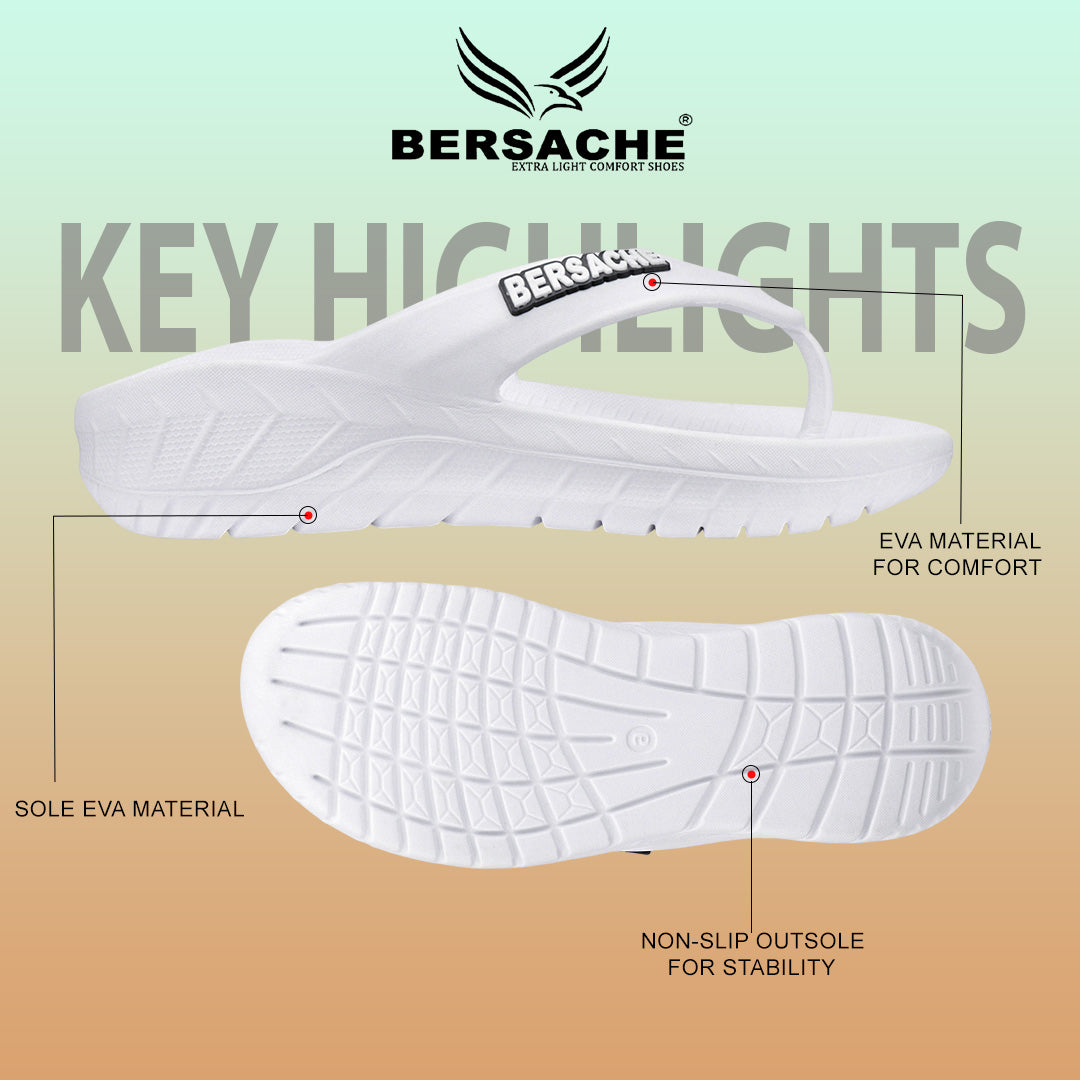 Bersache Extra Soft Classic Casual with Regular wear with Ultra Soft & Flexibility Technology Sandal For men's & boy's-(6257-White)