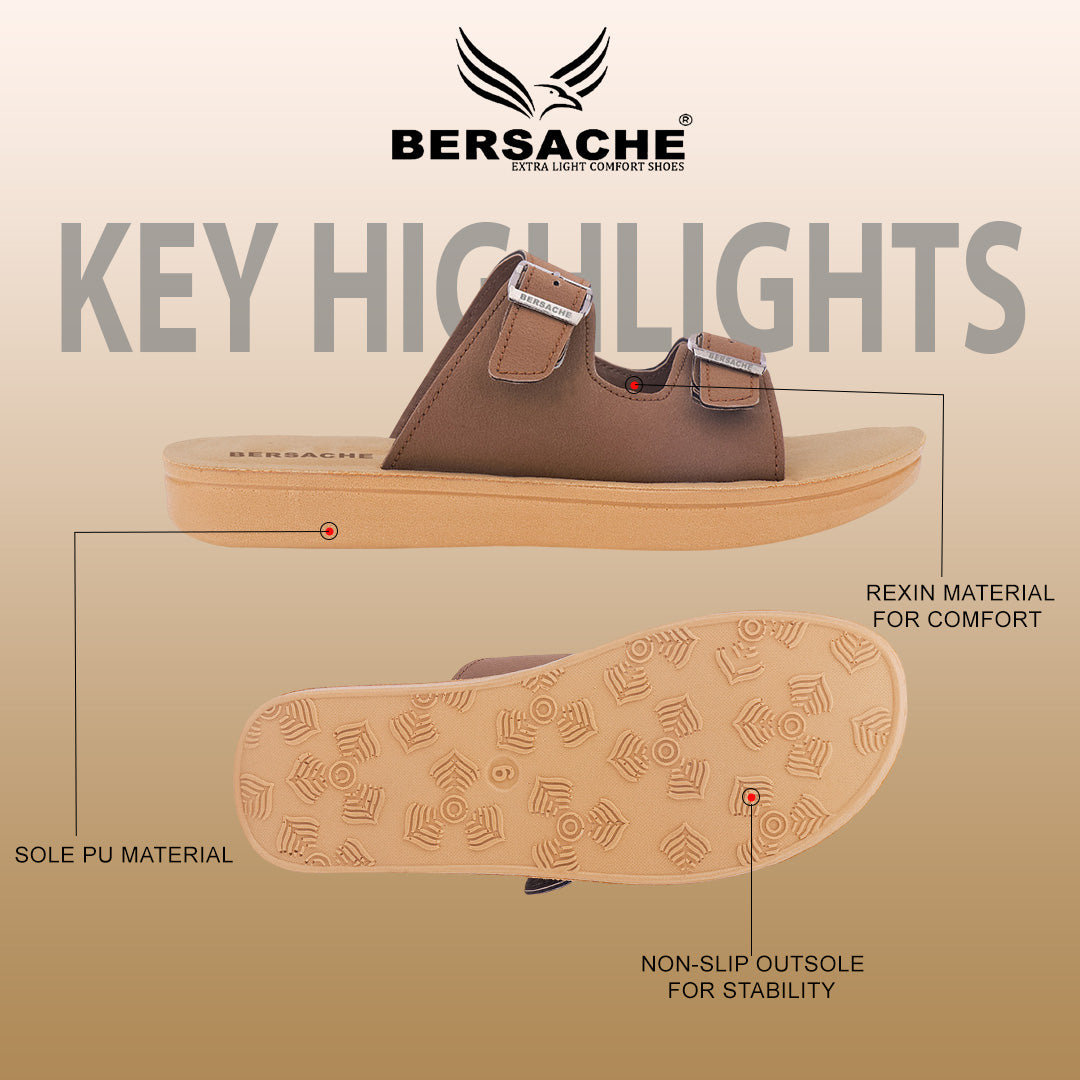 Bersache Extra Soft Classic Casual with Regular wear with Ultra Soft & Flexibility Technology Flip Flop For women's/Girl's-(Brown-6225)