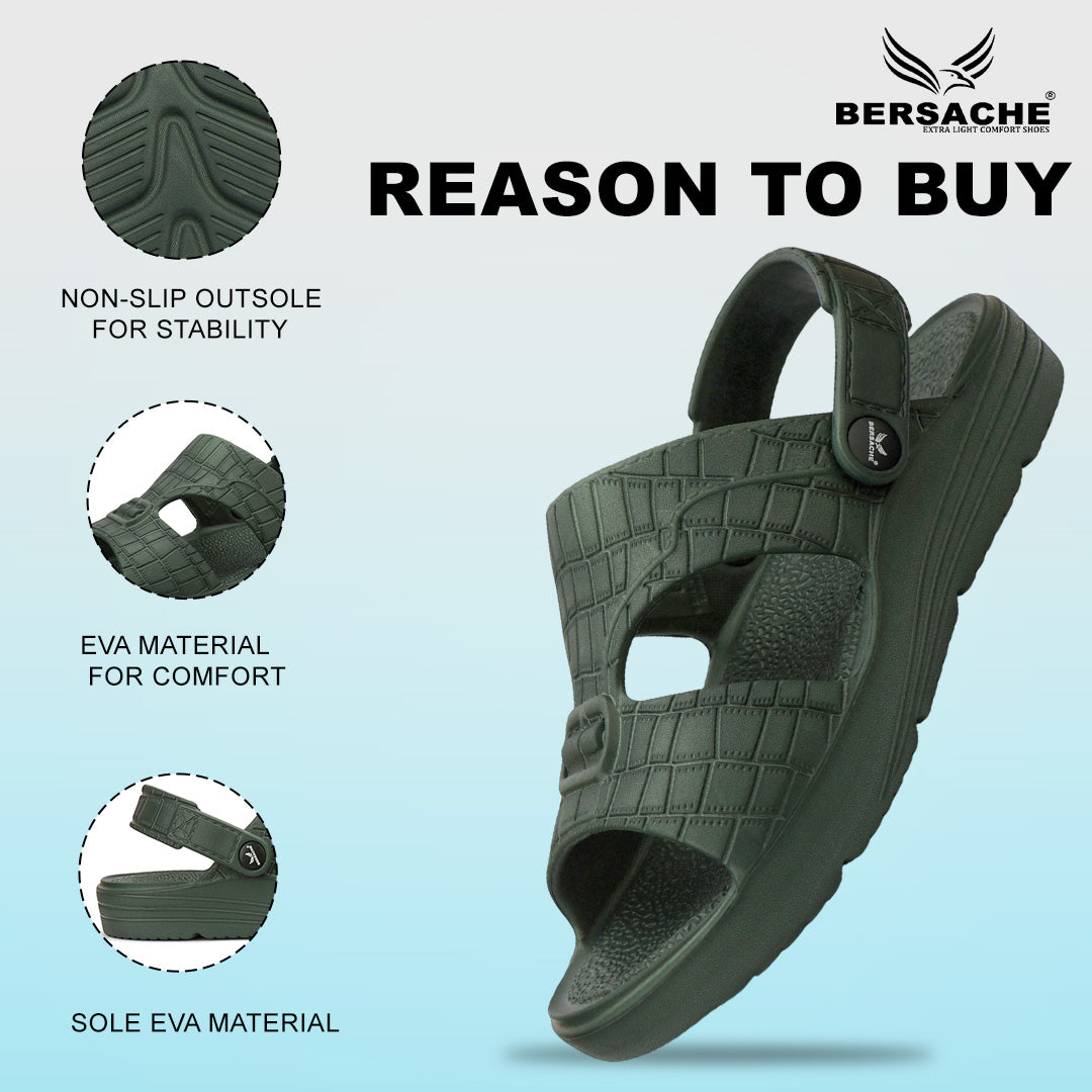 Bersache Extra Soft Classic Casual with Regular wear with Ultra Soft & Flexibility Technology Slipper For Men's & Boy's-(Black-6270) .