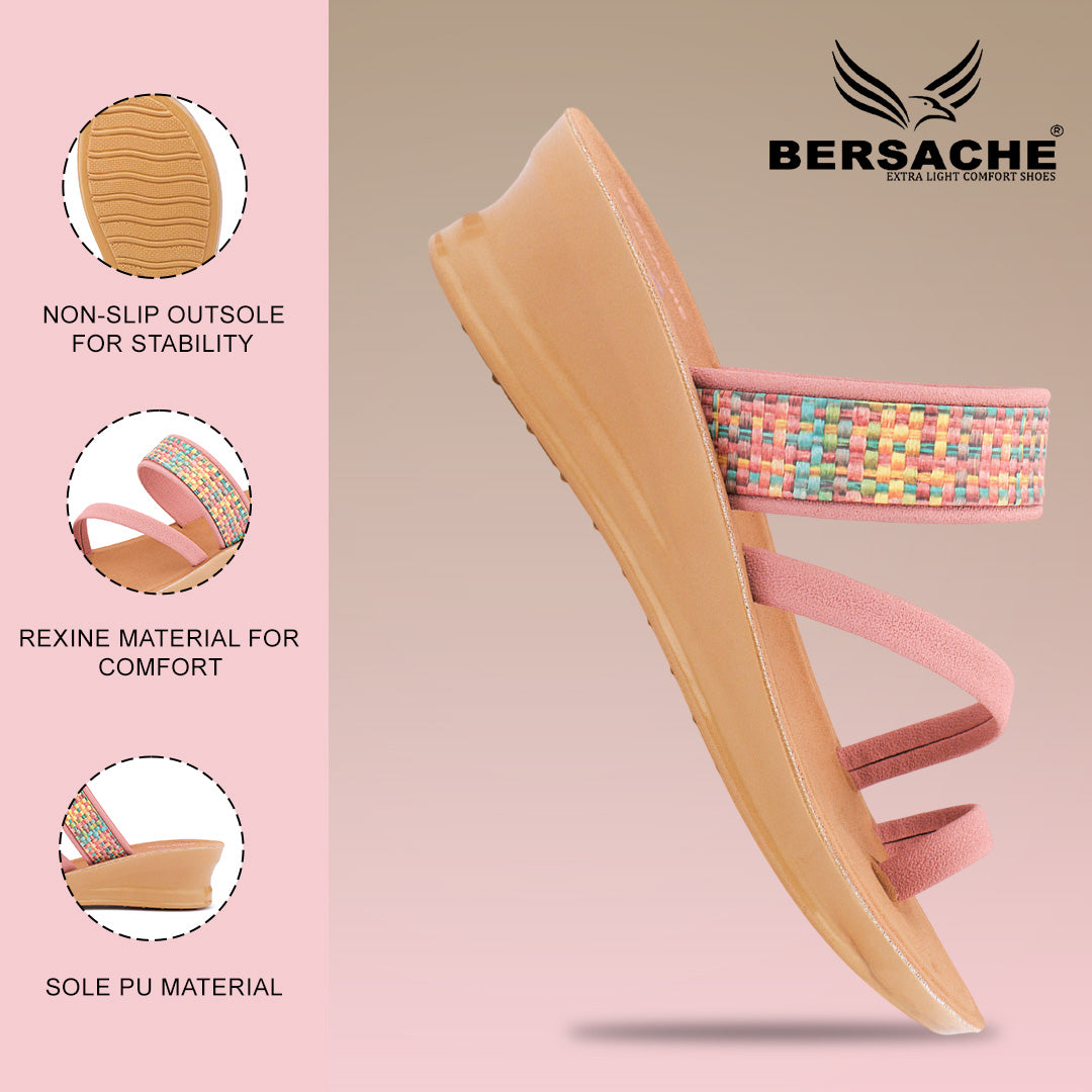Bersache Extra Soft Classic Casual with Regular wear with Ultra Soft & Flexibility Technology Sandal's For Women's & Girl's-(6241-Pink)