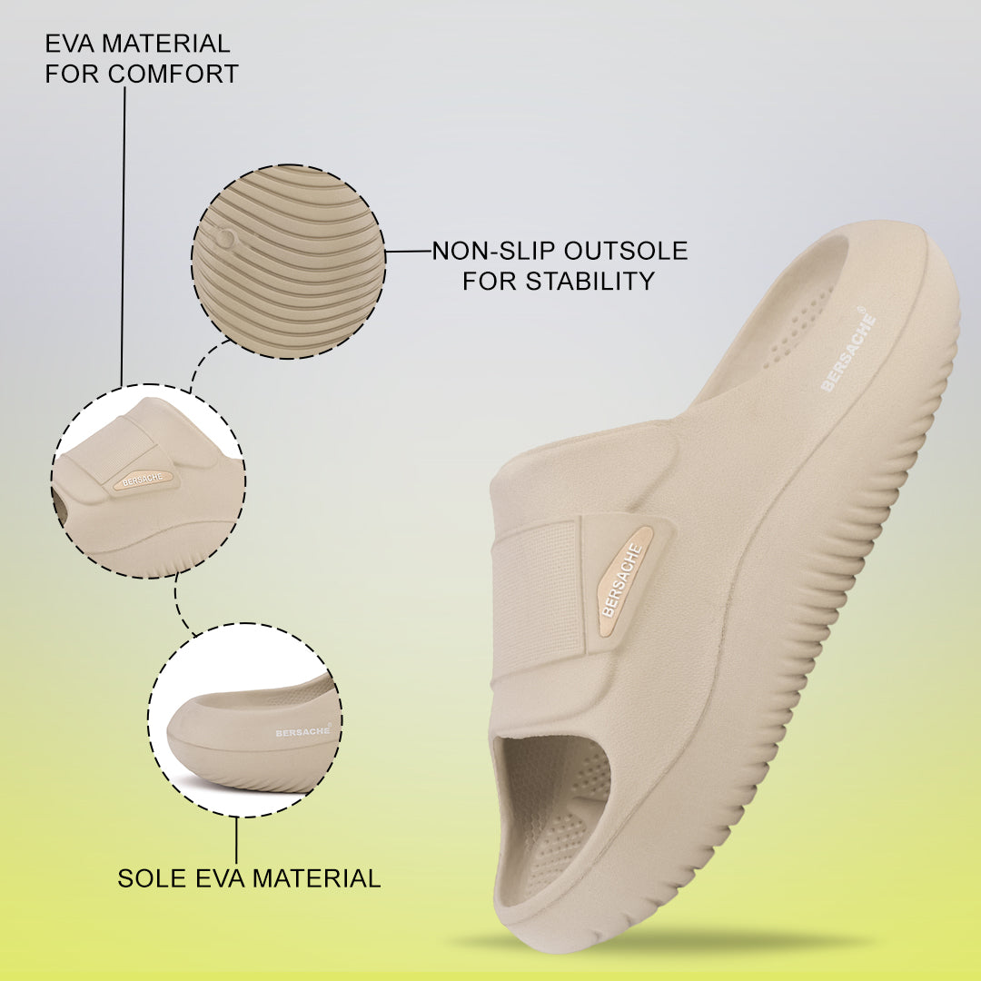 Bersache Extra Soft Classic Casual with Regular wear with Ultra Soft & Flexibility Technology Sandals for Men's-(6282-Beige)