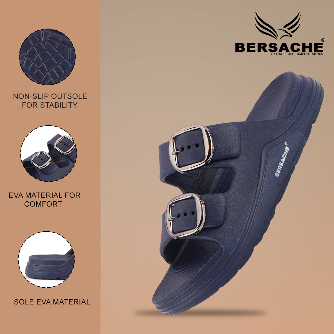 Bersache Extra Soft Classic Casual with Regular wear with Ultra Soft & Flexibility Technology Flip-Flop for Men's-(6285-Navy-Blue)