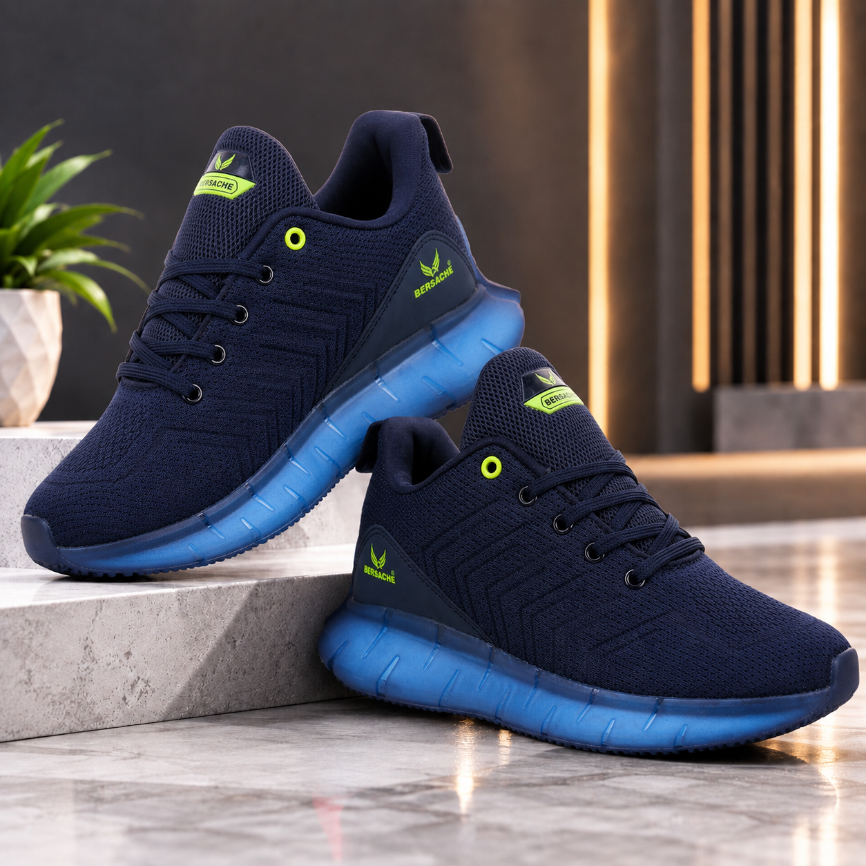Bersache Lightweight Casual Sneaker Shoes For Men Blue-9024.