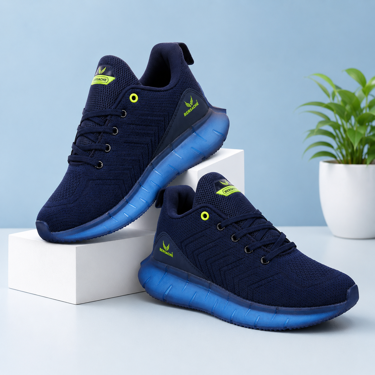 Bersache Lightweight Sports Running Shoes For Men Blue-9024.