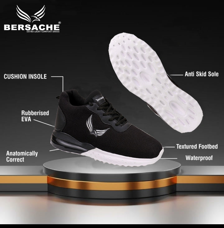 Bersache Casual Shoes For Men (Black) - 9025