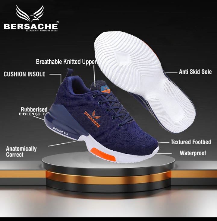 Bersache Casual Shoe With High Quality Sole (Navy) - 9048