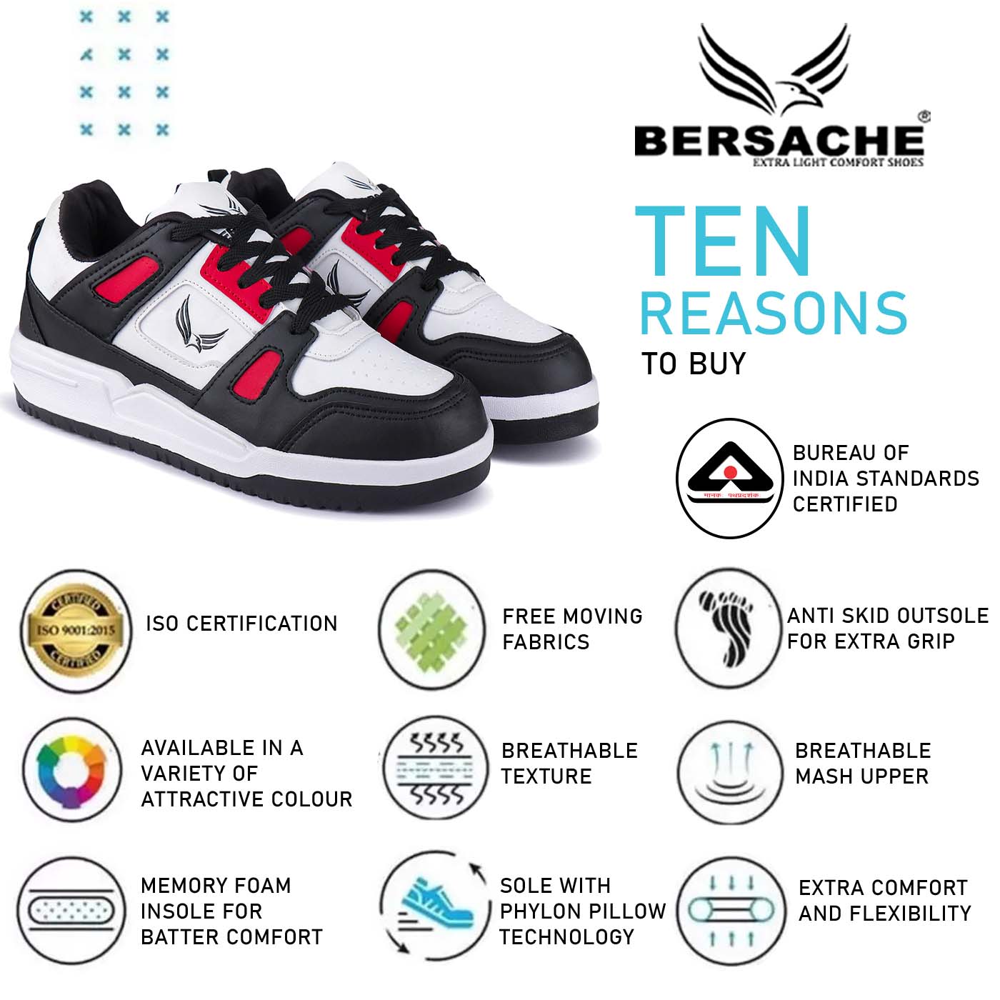 Bersache Sneaker, Loafers ,Casual With Extra Comfort Sneakers For Men (9166-Red)
