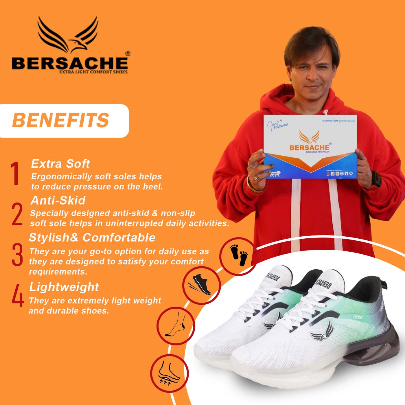 Bersache Premium Sports ,Gym, Trending Stylish Running Shoes For Men (9189-Green)