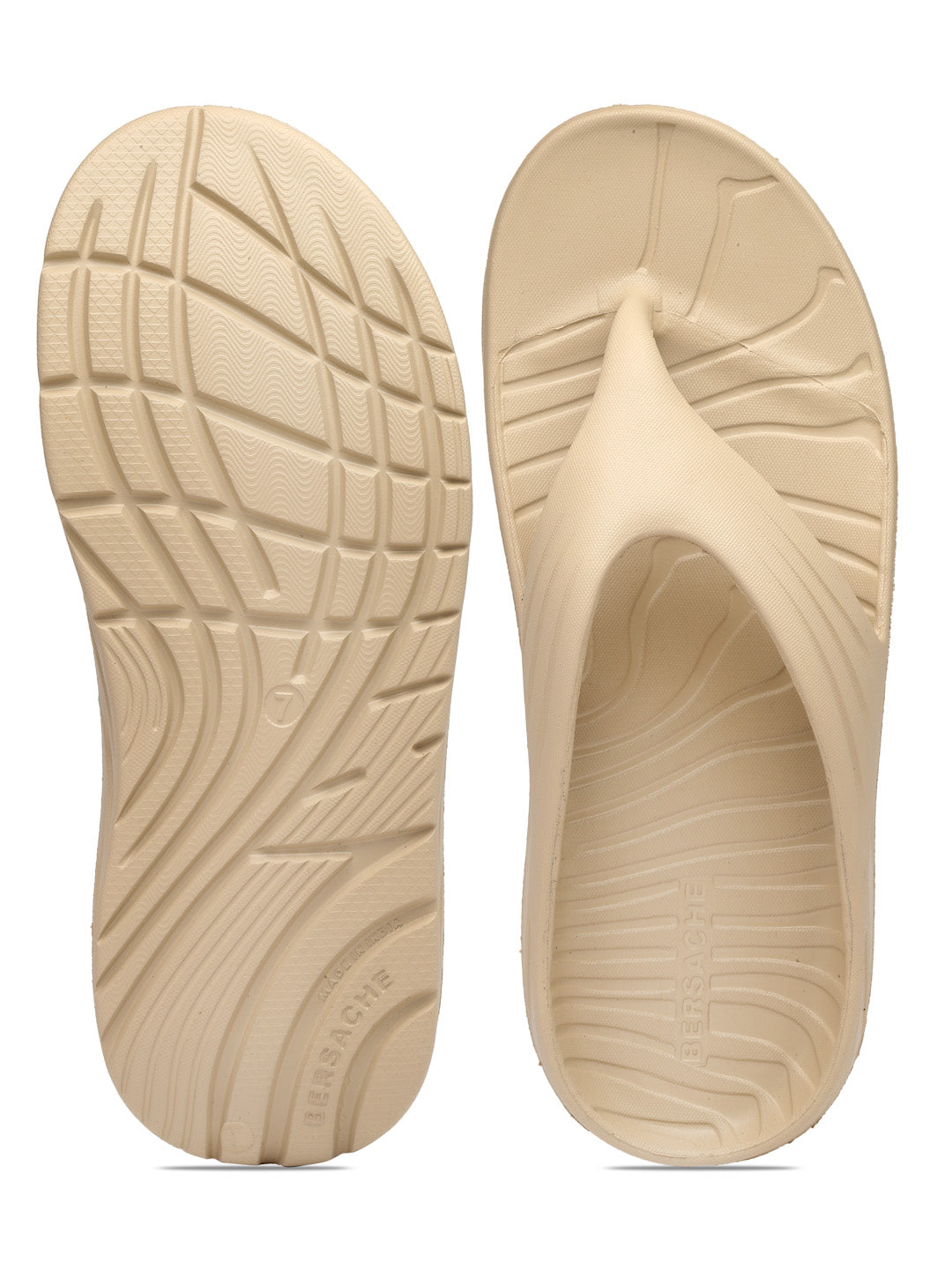 Bersache Extra Soft Classic Casual with Regular wear with Ultra Soft & Flexibility Technology Flip Flop for Men's & Boy's -Beige-6095