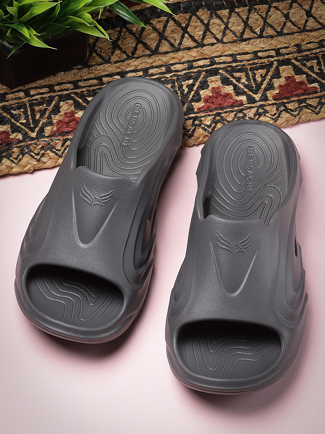 Bersache Extra Soft Classic Casual with Regular wear with Ultra Soft & Flexibility Technology Sandal for Men's & Boy's -Dark Grey-6117