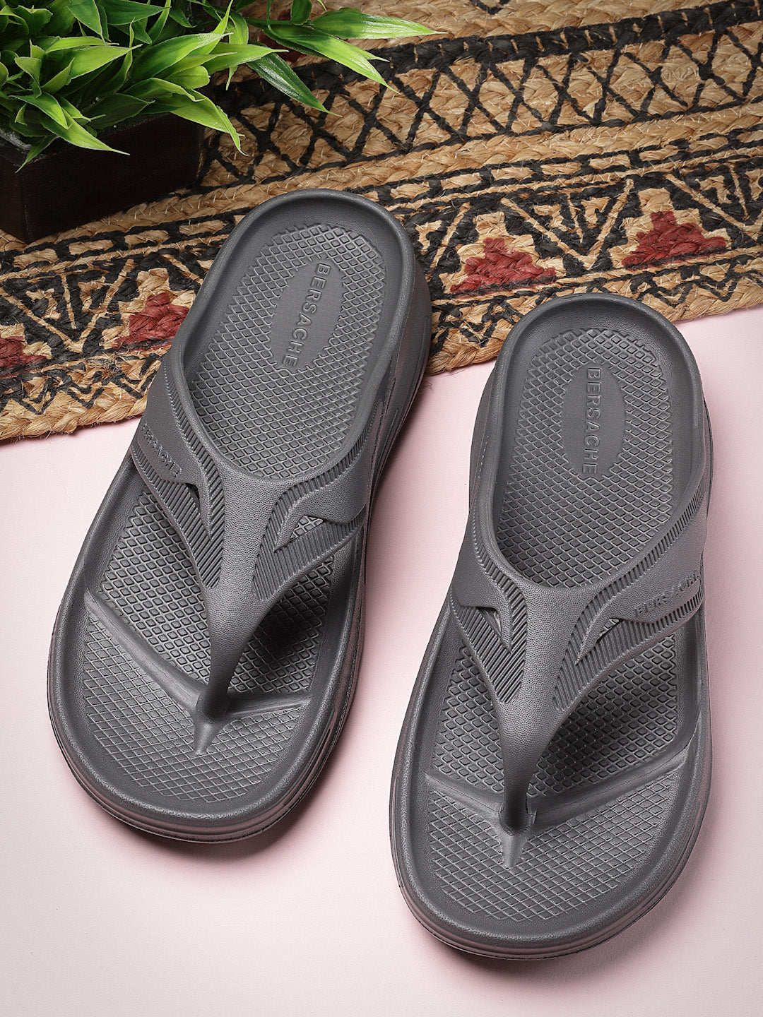 Bersache Extra Soft Classic Casual with Regular wear with Ultra Soft & Flexibility Technology Slipper for Men's & Boy's -Grey-6122