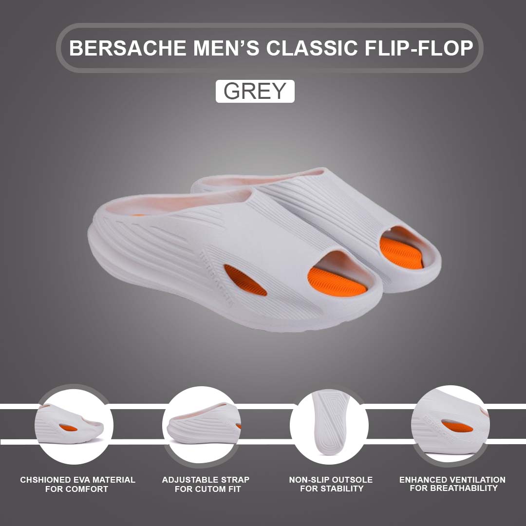 Bersache Extra Soft Classic Casual with Regular wear with Ultra Soft & Flexibility Technology Flip Flop for Men's & Boy's (6148-White)
