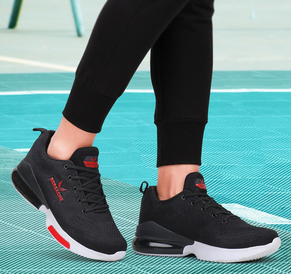 Bersache Lightweight Sports Running Shoes For Men Black-9047