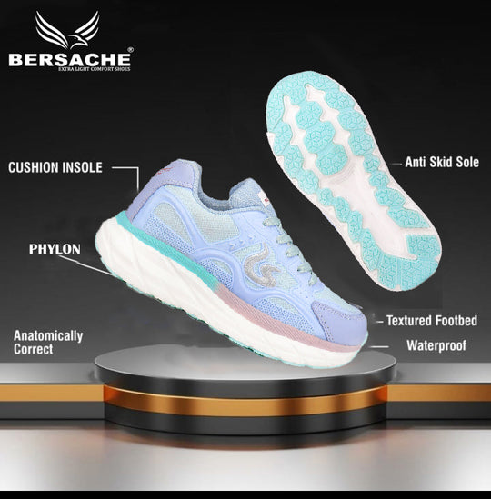 Bersache Premium Sports ,Gym, trending Stylish Running shoes for Women (9106-Blue)