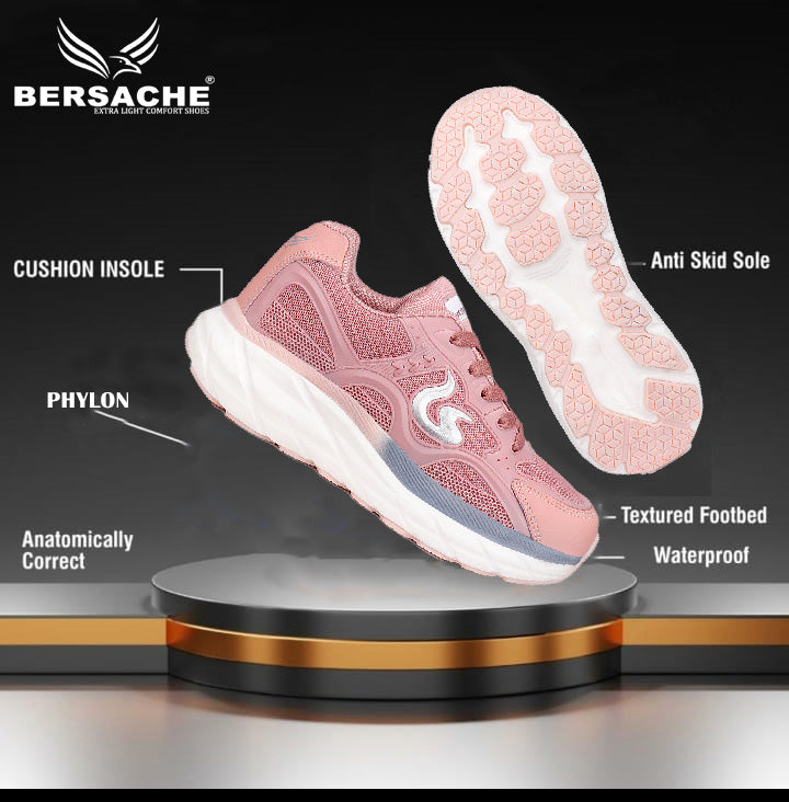 Bersache Sneaker, Loafers ,Casual with extra comfort snearkers for Women  (Pink-9104)