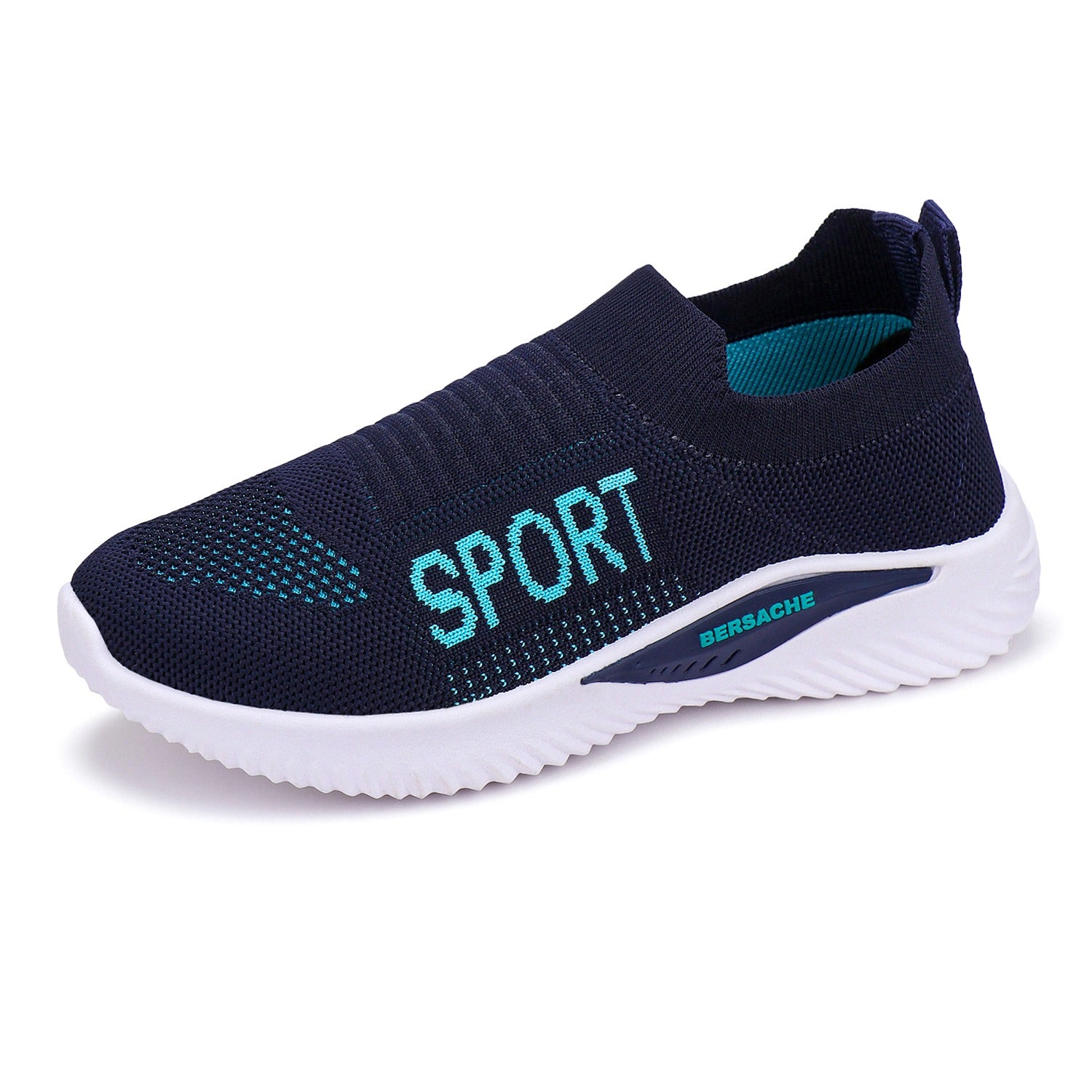 Bersache Lightweight Sports Running Walking Gym sneakers Trekking Hiking Lace up Shoes With High Quality Sole For Women - 7074 (Blue)