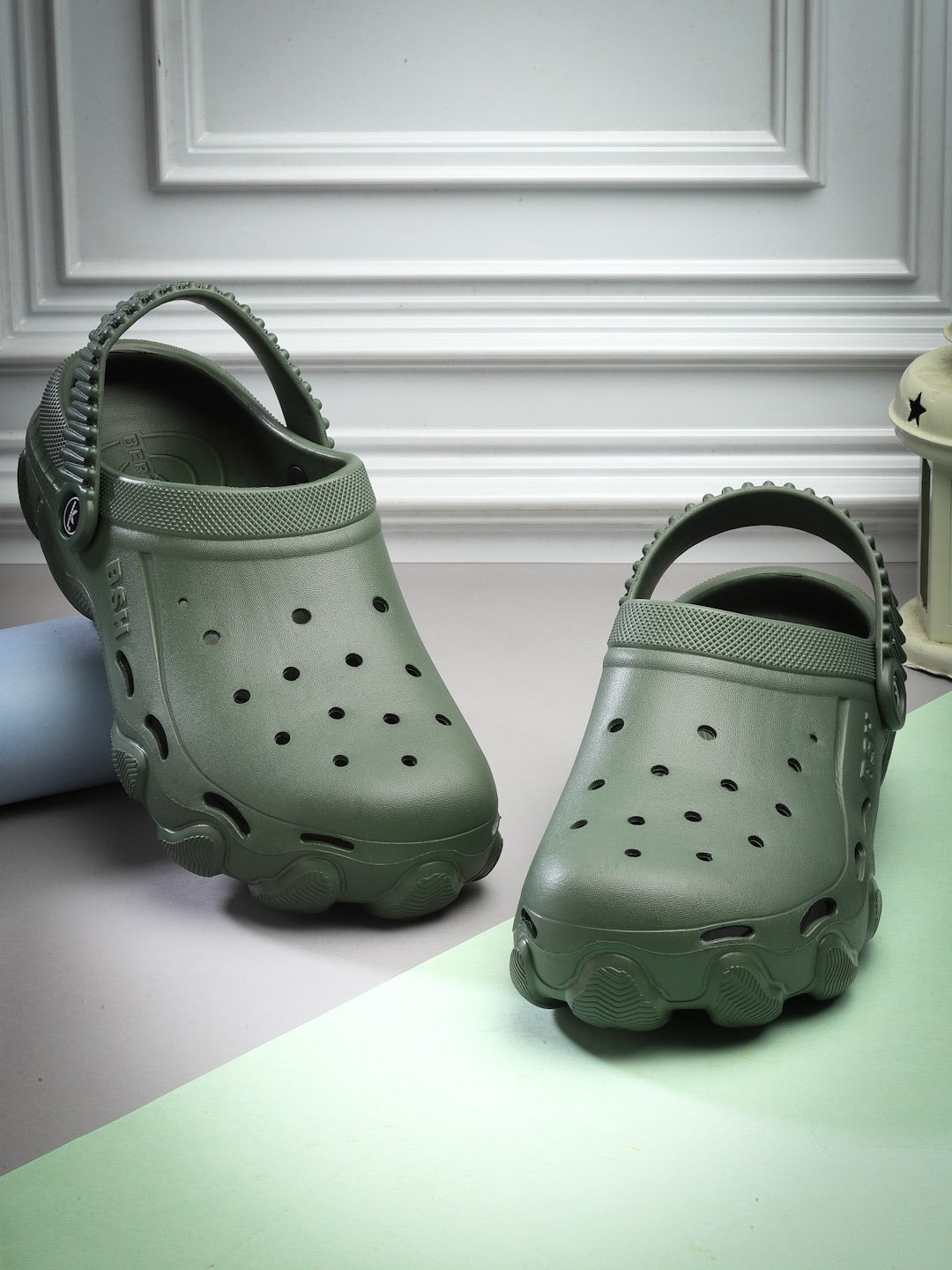 Bersache Extra Soft Classic Casual with Regular wear with Ultra Soft & Flexibility Technology Clog's for Men's & Boy's-Green-6088