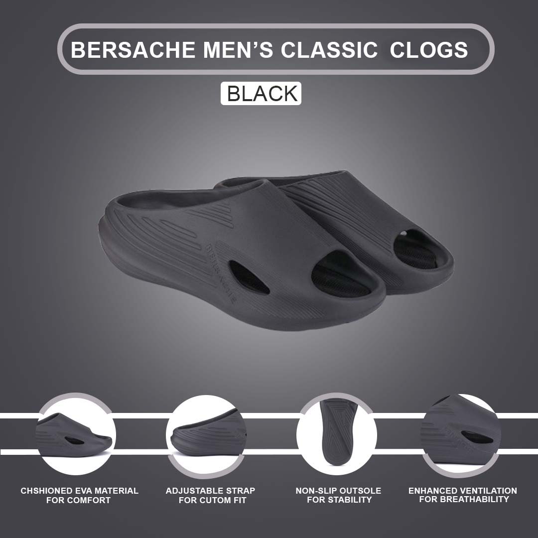 Bersache Extra Soft Classic Casual with Regular wear with Ultra Soft & Flexibility Technology Clog's for Men's & Boy's (6149-Grey)