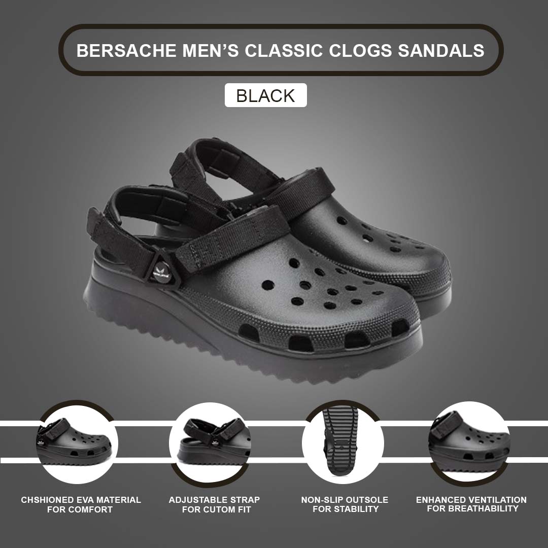 Bersache Extra Soft Classic Casual with Regular wear with Ultra Soft & Flexibility Technology Flip Flop for Men's & Boy's (6137-Black)